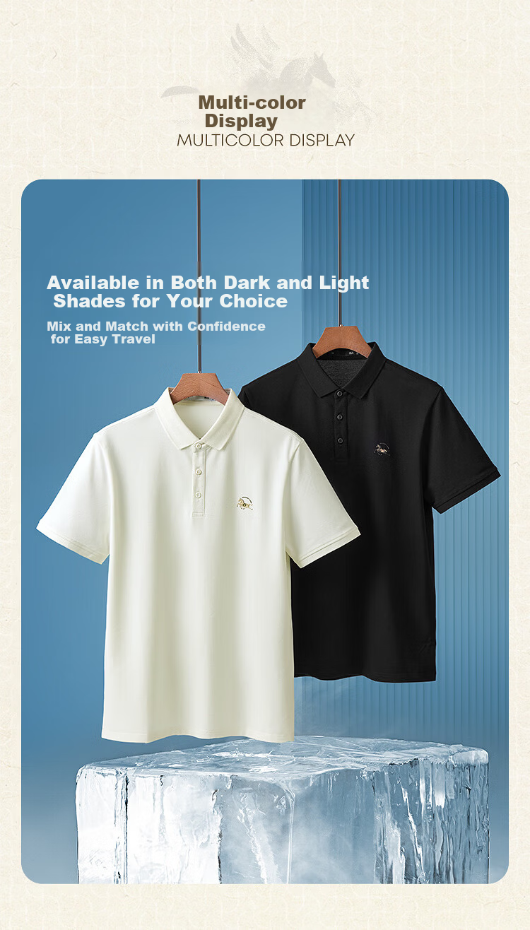 HLA Heilan Home Men's Short Sleeve Polo Shirt 2026 New Year of the Horse Summer Father's Day Gift 6