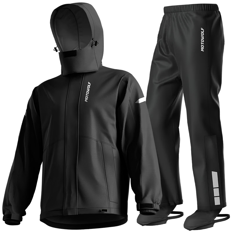 MOTOWOLF Motorcycle Quick-Release Two-Piece Raincoat and Rain Pants Waterproof Rain Gear for Men and Women Delivery Riders Electric Bike Riding Equipment All-Season