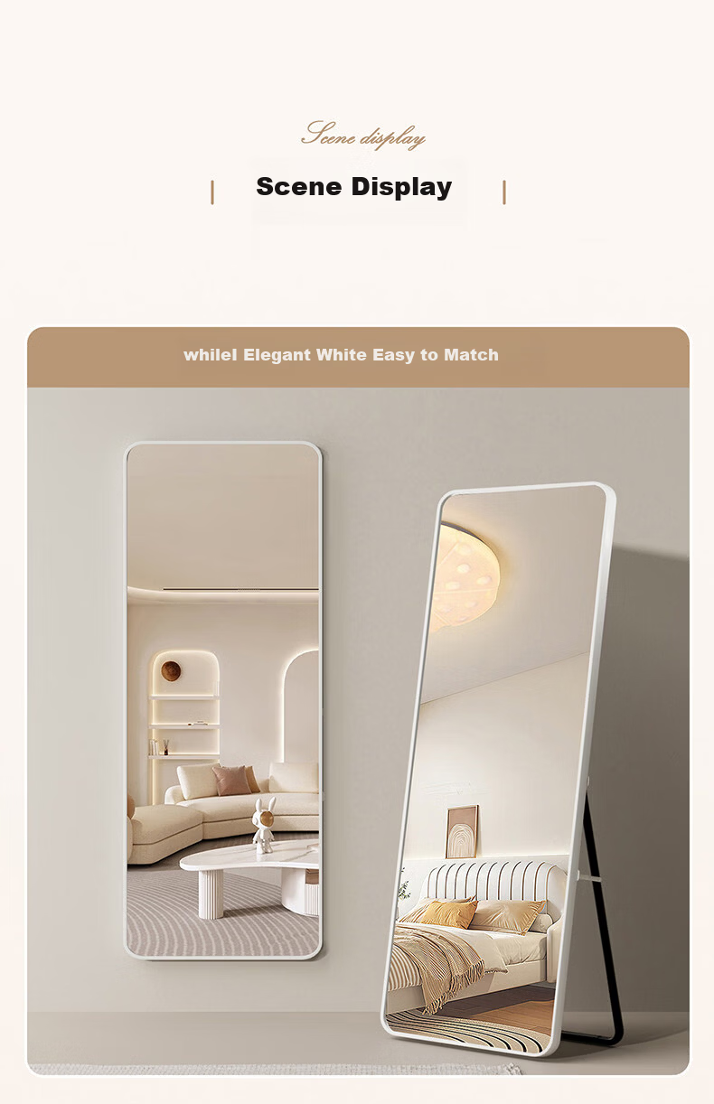 Menghuating Full-Length Dressing Mirror Floor Mirror Home Simple Wall-Mounted Wall Sticker Popular Girls Bedroom Makeup Hanging Fitting Mirror 8