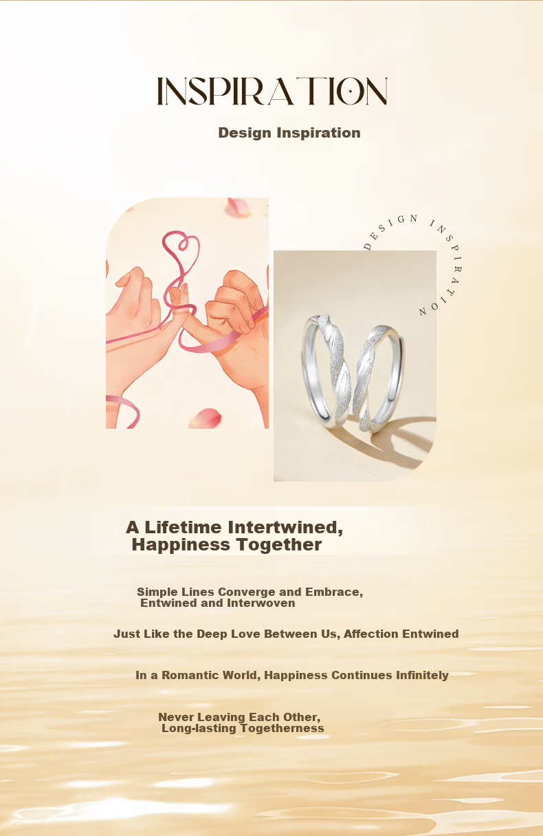 Lao Miao Mobius Pure Silver Couple Adjustable Rings for Men and Women Birthday Gift Practical High-End Girlfriend Wife 4