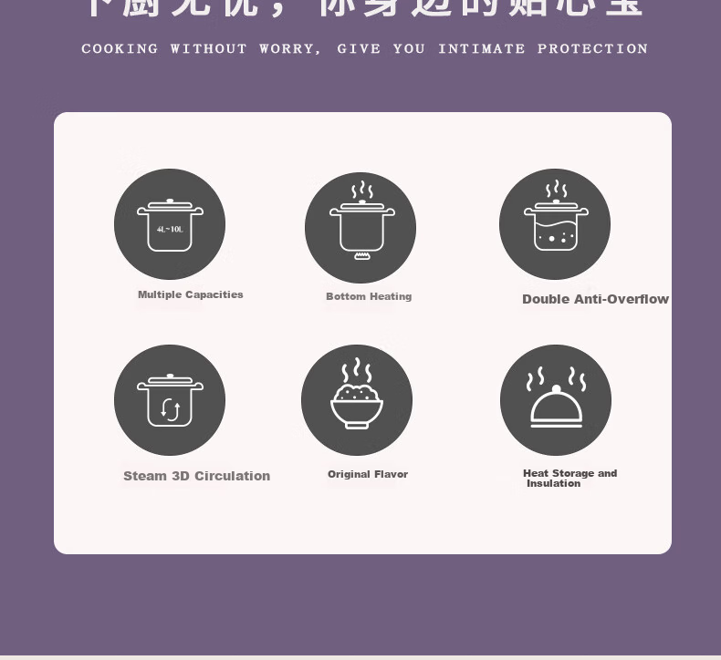 SANYUAN Electric Slow Cooker Clay Pot Soup Pot Large Capacity Fully Automatic 8L Electric Stew Pot Timer Reservation Purple Clay Soup Pot Household Porridge Cooker Health Pot Electric Clay Pot XYDTG80 4