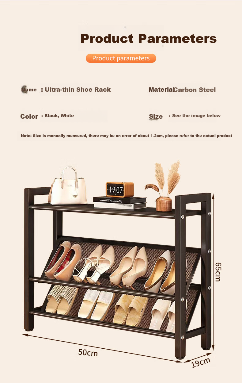 Yaoying Shoe Rack Home Multi-layer Foldable Shoe Cabinet Small Apartment Shoe Storage Organizer YJ23 Black 5 Layers 50cm 13