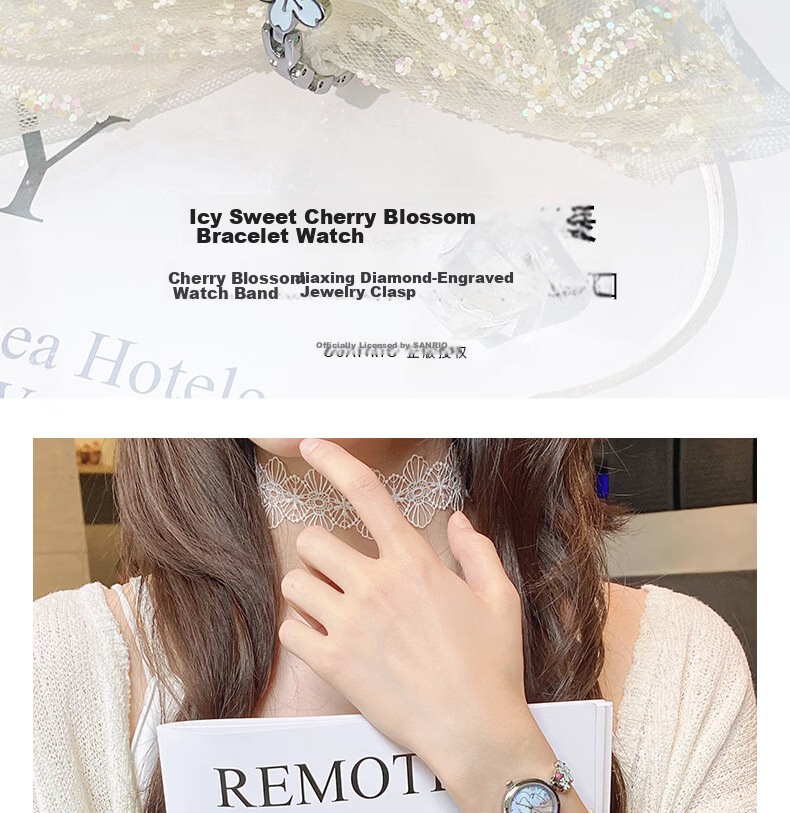 ZGO Sanrio Watch, Women's Butterfly Bracelet, Student Gift for Middle And High School, Cinnamoroll Valentine's Day Present for Girlfriend 2