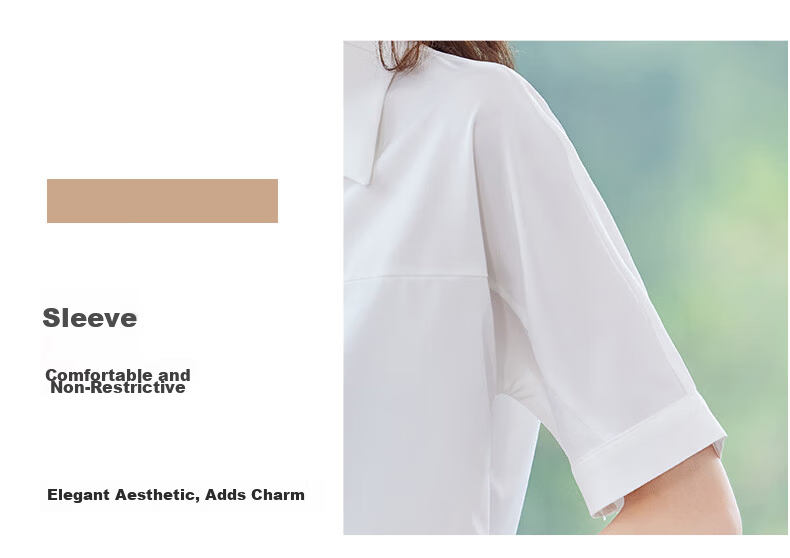 Jeanswest Women's Shirt 2026 Summer Fashion Elegant Commuter Short Sleeve Casual Versatile Top White 2XL 5