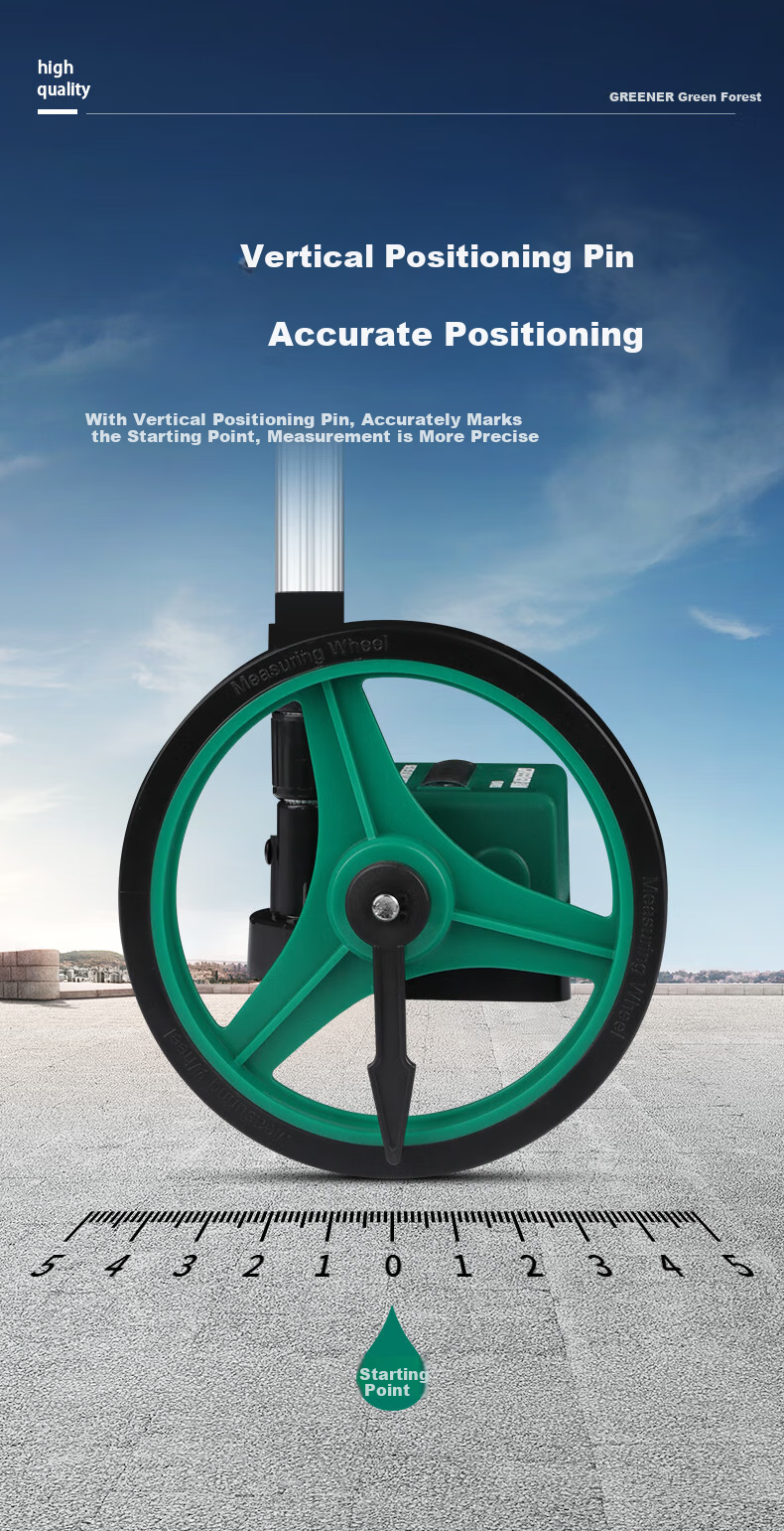 GREENER Wheeled Distance Measuring Wheel Handheld Mechanical Measuring Wheel Outdoor Folding 100cm 3