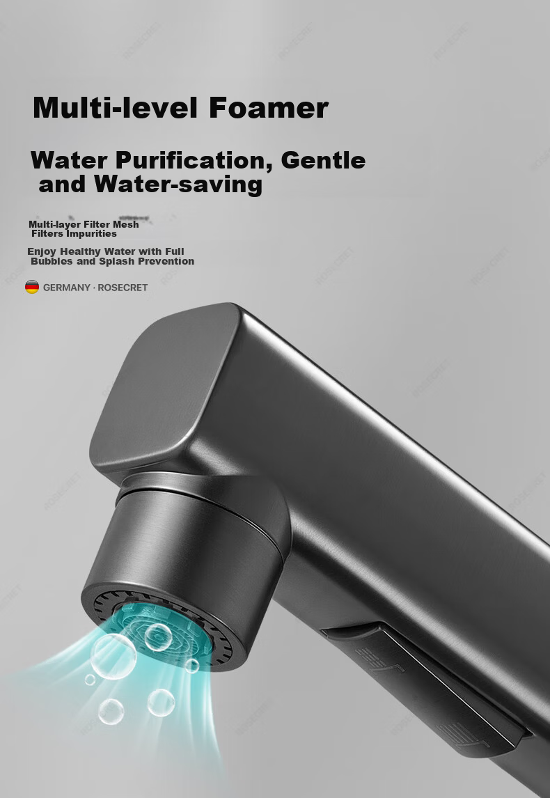 Rosecret German Basin Faucet Pull-Out Hot and Cold Bathroom Sink Faucet 13