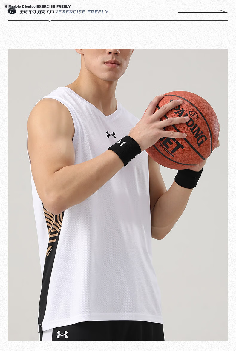 Under Armour Men's Short Sleeve Sports Tank Top Summer Quick-Dry Breathable Loose Fitness Running Training Basketball Shirt 11