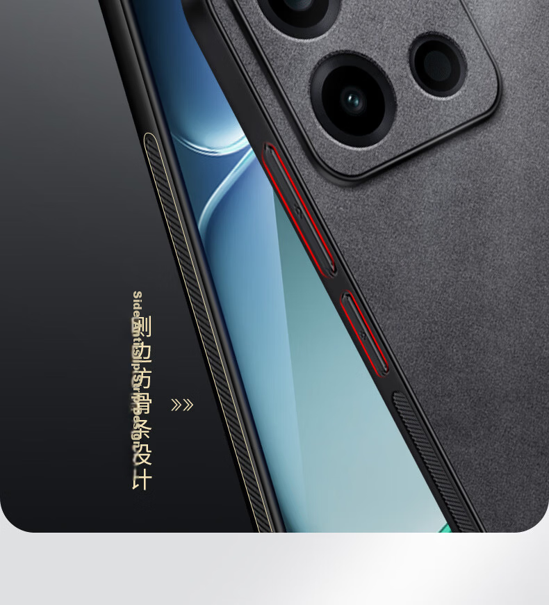Shangsu Compatible OnePlus Turbo6 Phone Case 1+ Turbo6 Protective Cover Shockproof Full Coverage Soft Case Minimalist Business Style Sheepskin Leather Shell for Men and Women Black 16