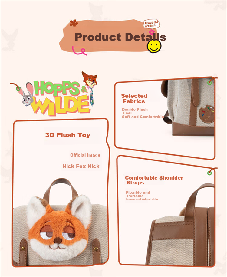 Disney Zootopia Large Capacity Women's Backpack Gift Box Birthday Present for Girls 10