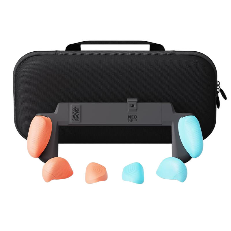 Skull & Co. Switch2 Protective Case with Dock Compatibility Ergonomic Design NeoGrip2 with Three Pairs of Grip Styles MAX Storage Bag Red and Blue Set