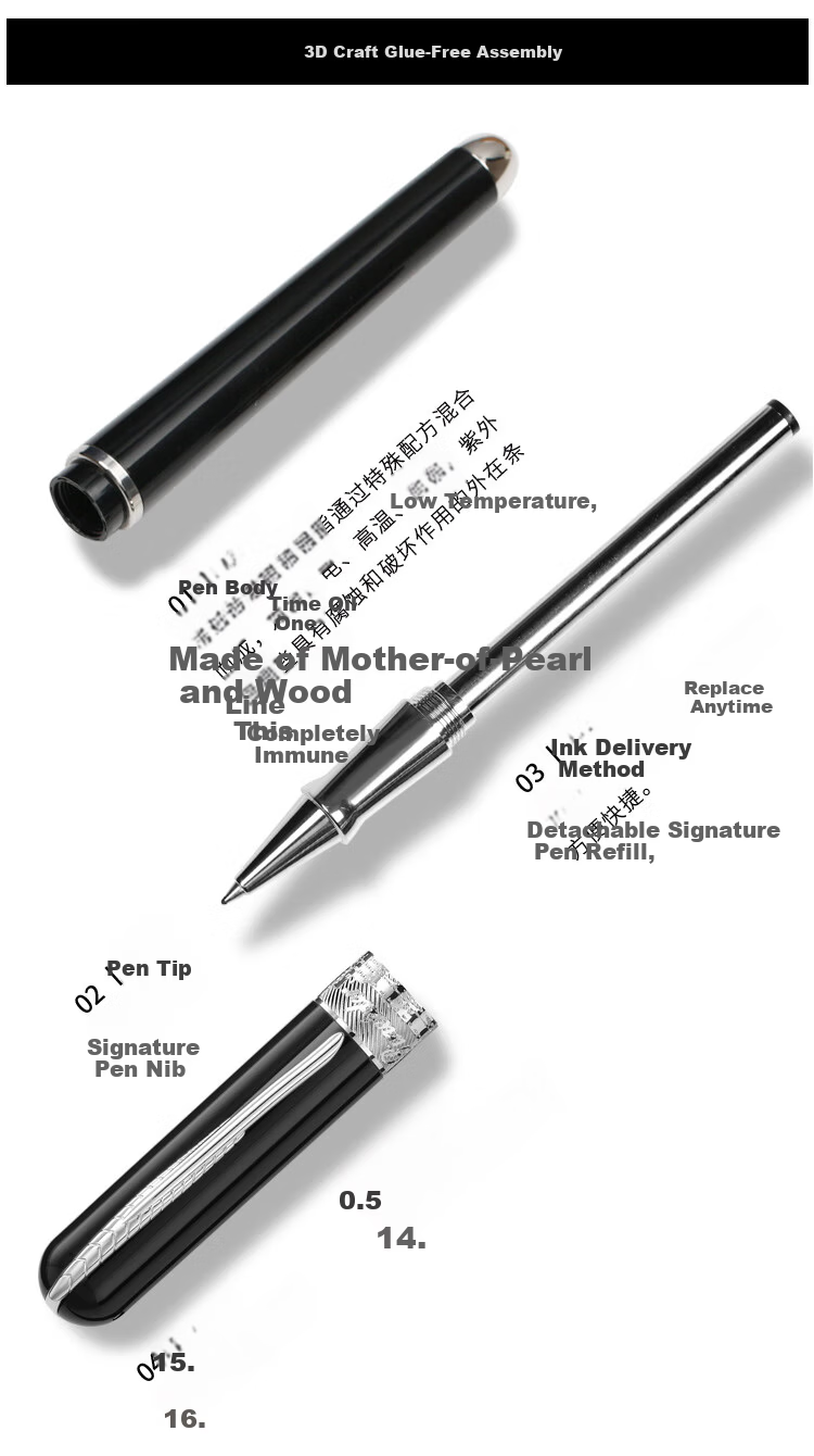 MONTBLANC Black Notebook + Italian Pinafore Signature Pen Set, Basic Version, Father's Day Gift 16
