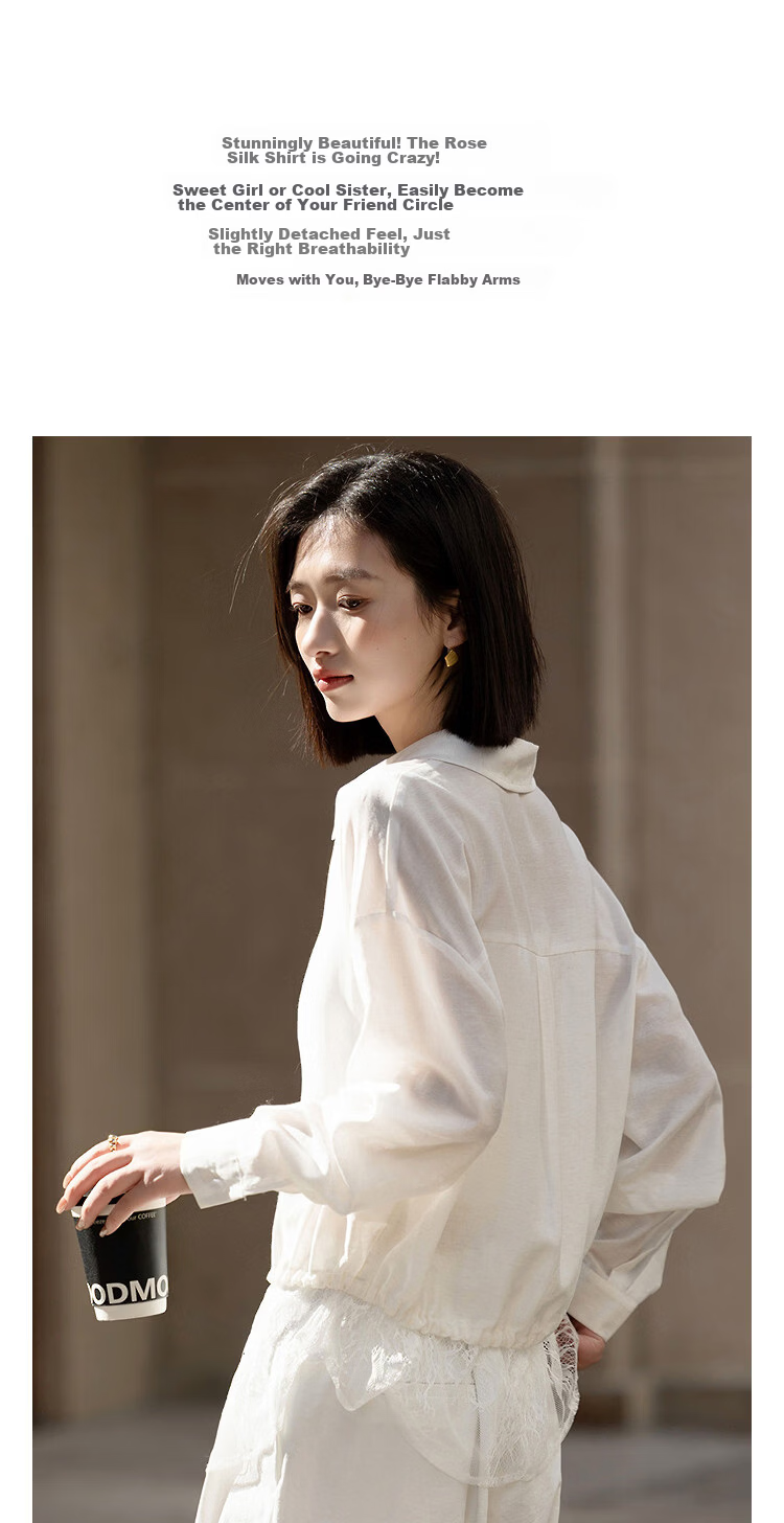 Demana Luxury Linen Spring Elegant Lapel Lace Splice Drawstring Loose Petite Women's Shirt 6