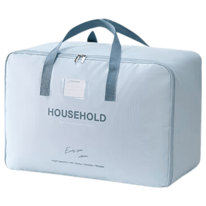 EACHY Oxford Cloth Moving Packing Bag Clothes Quilt Storage Bag Double-Layer Waterproof 70L Blue