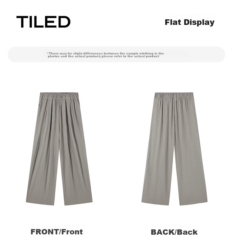 Demana Pleated Casual Pants Summer Loose Comfortable Elastic Waist Wide-Leg Long Pants for Women 17
