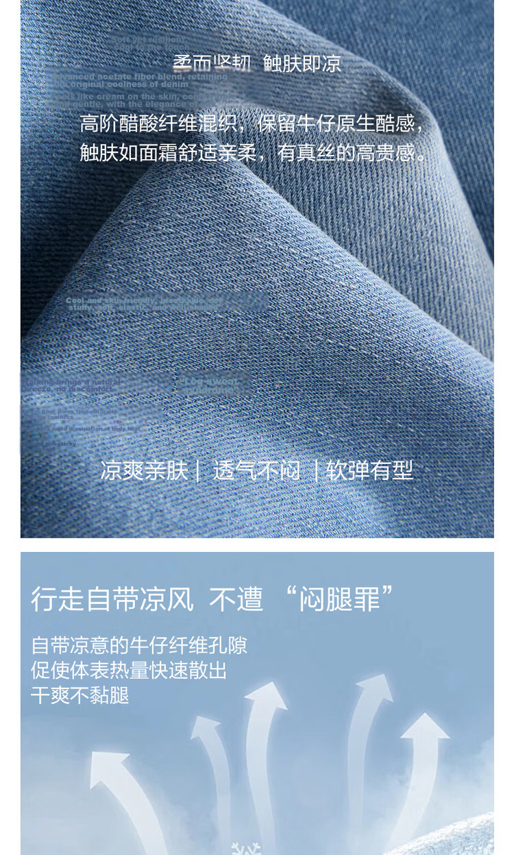 Giordano G+ 2026 Summer New Acetate Cool Feeling Leather Patch Mid-Rise Straight Leg Faded Denim Shorts for Men 01106348 6
