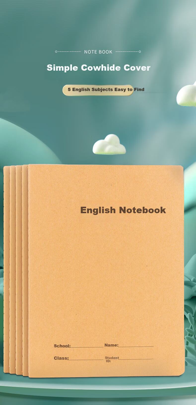 Ichimaru Ka 16K Language Text 36-Page Sewn Exercise Notebook Kraft Paper Junior High Student Practice Book Error Correction Book 5-Pack 7022 2