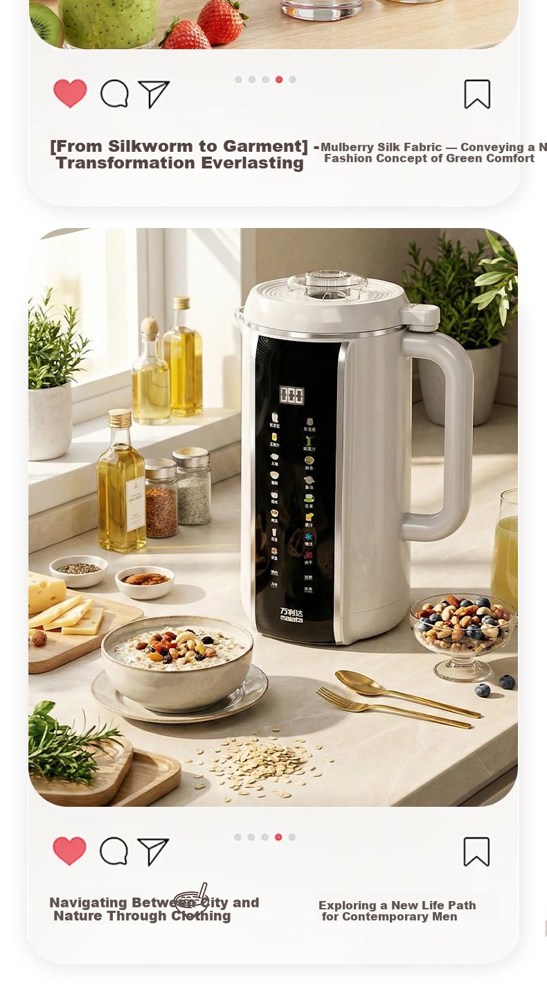 Malata Upgraded Blender Soy Milk Maker Quiet Noise Reduction Multifunctional Home Voice Broadcast Fully Automatic No Cooking No Filtering Whole Grain Large Capacity 2L 12