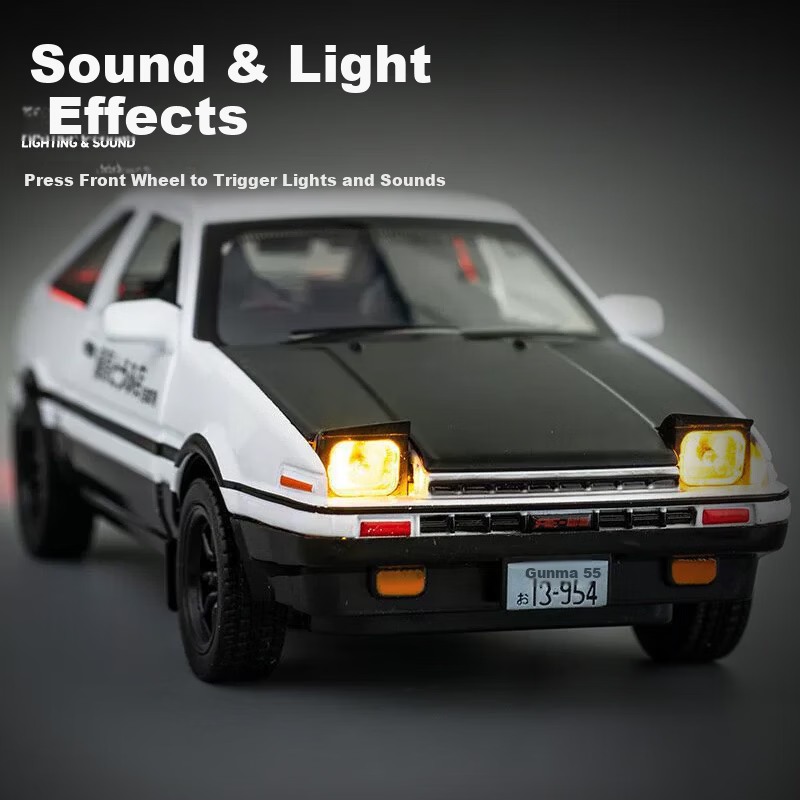 Chiyu Toys Initial D Takumi Fujiwara Toyota AE86 Car Model Realistic Alloy Toy Gift for Boys 3