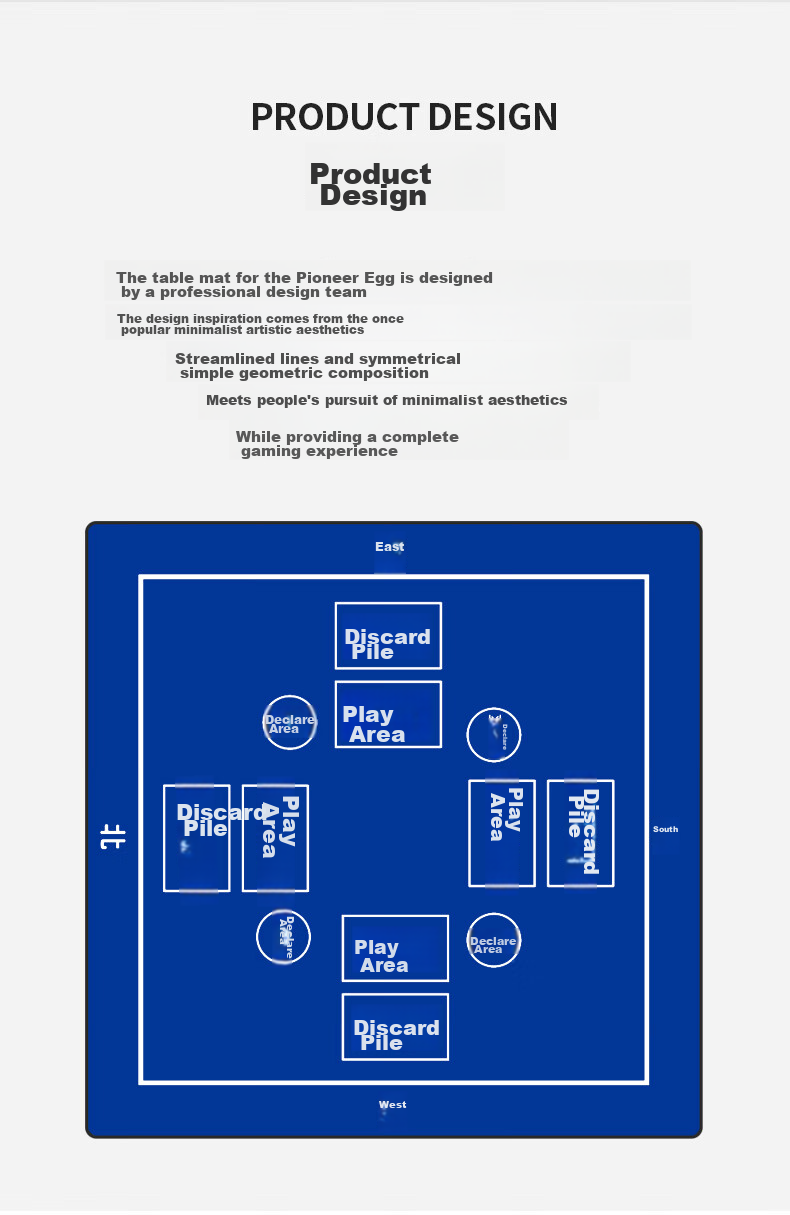FORTHGOER Guandan Special Tablecloth, Competition Table Mat, Entertainment Poker Cards, Chess Room Dedicated Waterproof Tablecloth, Blue Velvet Surface 2