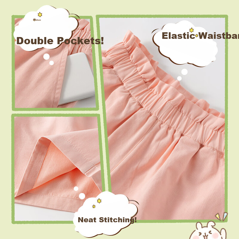 Piggy Banner Girls Summer Set Pure Cotton 2026 New Floral Waist Shorts Stylish Kids Short Sleeve Two-Piece Set