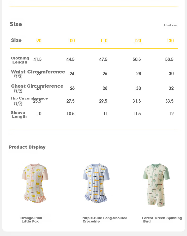 Lemonkid Baby Swimwear Unisex Kids Sun Protection Short Sleeve One-Piece Swimsuit Cute Toddler Swimwear 13