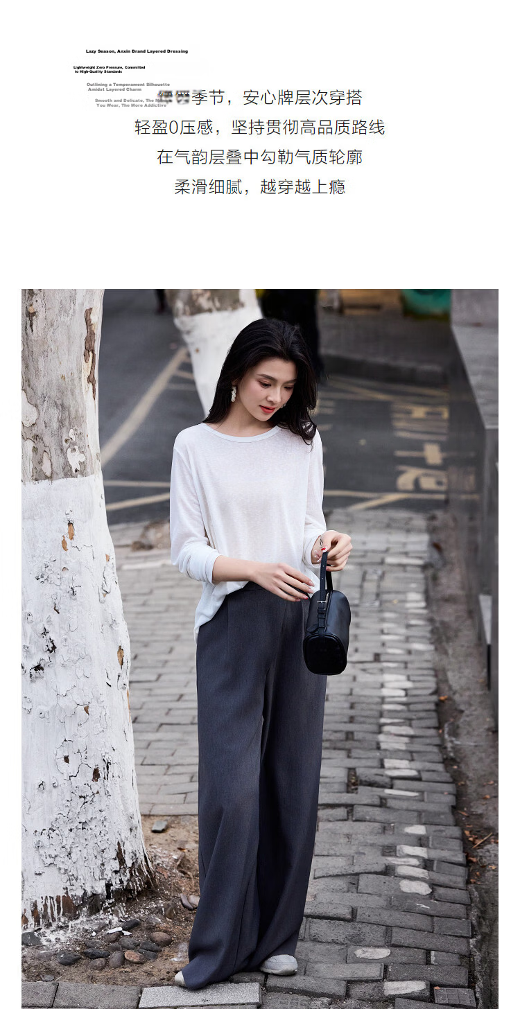 Demana Breathable Tencel Spring Elegant Round Neck Tie Back Slimming Conceal T-Shirt for Women Premium Feel 6