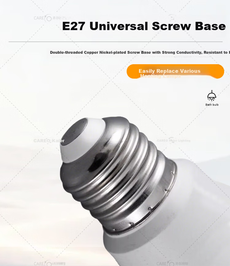 CARE LED Bulb E27 Screw Base Medium Light Bulb for Bathroom Heater Light Source 8W Cool White 1 Pack 1