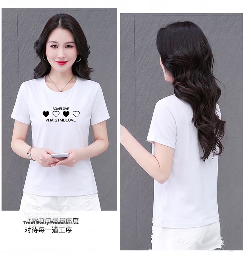 AEMAPE Good Cotton Short Sleeve T-Shirt Women Summer 2026 New Middle-aged Mom Mother's Day Casual Stylish Loose Fit Top 4