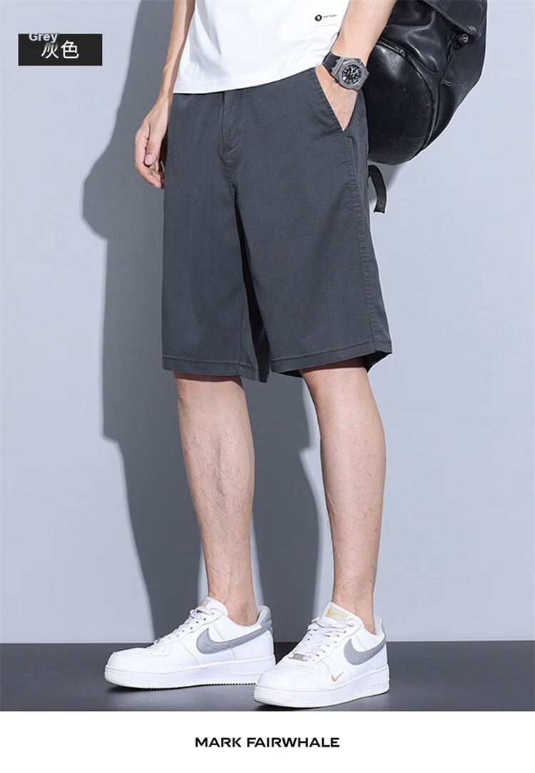 MARK FAIRWHALE Men's Ice Silk Summer Lyocell Cooling Five-Point Shorts Casual Sports Mid-Length Pants 20