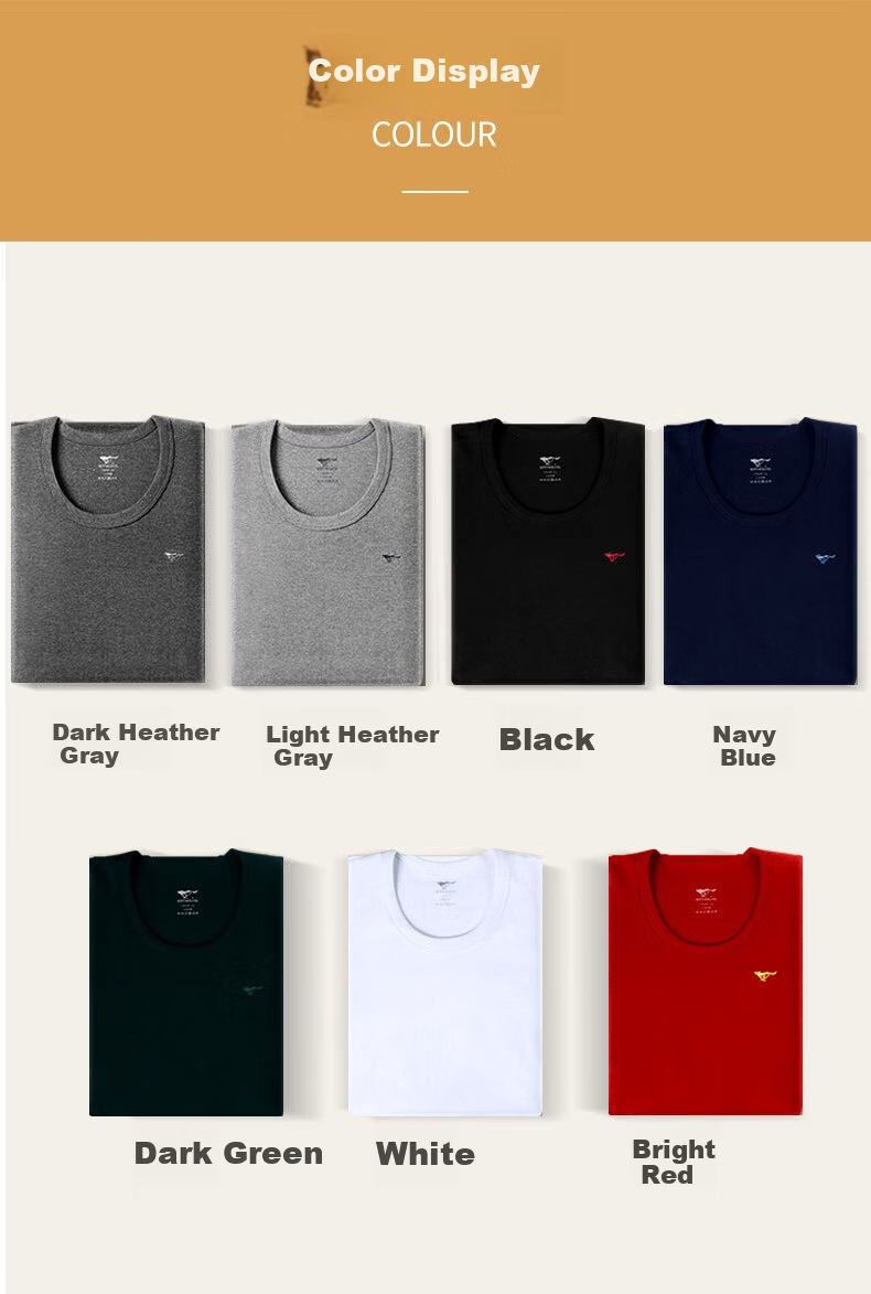 SEPTWOLVES Men's Thermal Underwear Autumn Winter Pure Cotton Antibacterial Crew Neck Base Layer Cotton Sweater 8