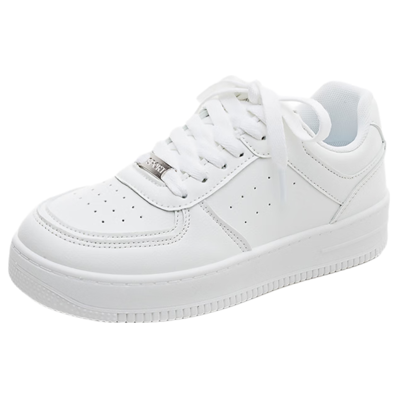 RENBEN Classic Versatile Chic Women's Shoes Small Niche Thick Sole Casual White Sneakers Simple Ultra Soft Comfortable Skate Shoes