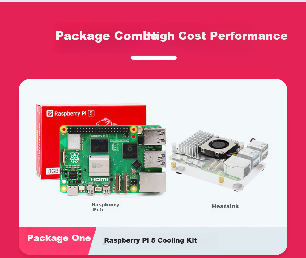 Raspberry Pi 5 Official Original Development Board 5th Generation Mainboard LINUX Kit Computer AI Programming 4GB Mainboard Starter Kit (8GB) 7