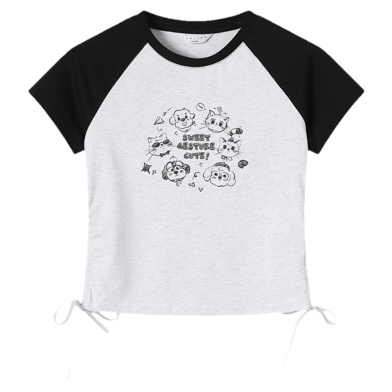 TonLion 2026 Summer New Women's Short Sleeve T-Shirt Loose Casual Beautiful Early Spring Top