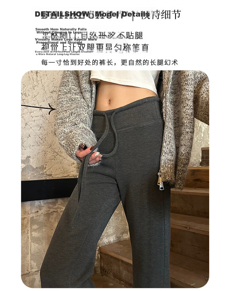 Demana Women's Wool Blend Pear-Shaped Flared Pants Wool Casual Trousers Slim Fit Spring Autumn 6