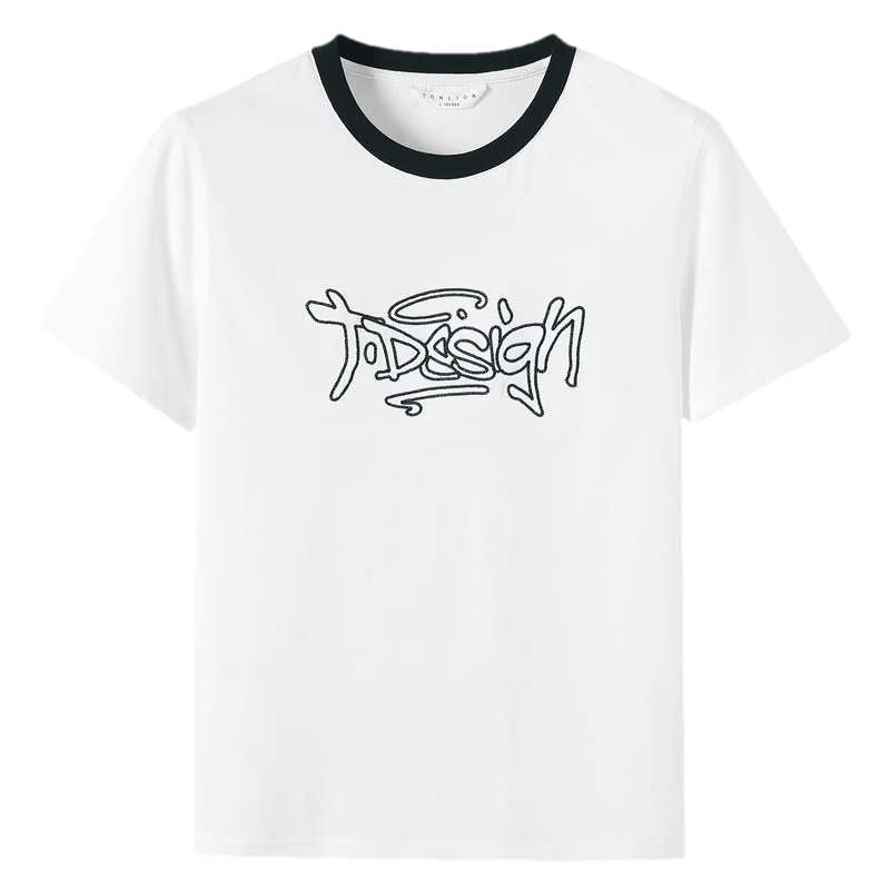 TonLion 2026 Summer Women's Embroidered Short Sleeve T-Shirt Casual Versatile Fashion High-End Comfortable Youthful Women's T-Shirt