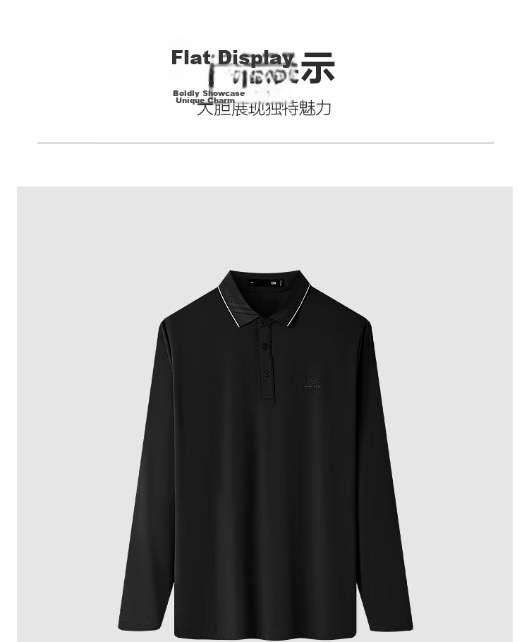 HLAHLA Men's Long Sleeve Polo Shirt Fashionable Collar Comfortable Autumn Long Sleeve 15