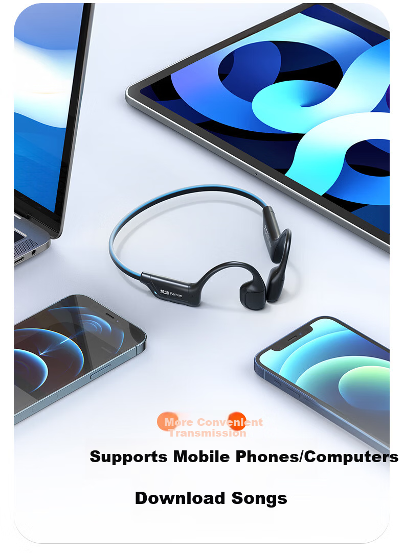 Fanmu Bone Conduction Bluetooth Sports Gaming Earphones IP55 Dustproof Waterproof 32GB Storage MP3 Open Wireless Non-In-Ear Running Cycling Marathon M5 Black 21