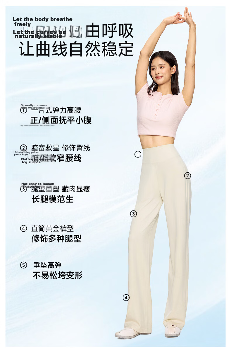 MissWiss [Qi Wei Same Style] High Waist Slimming Straight Leg Casual Pants Cooling Breathable Goddess Black - Extended Version S 3
