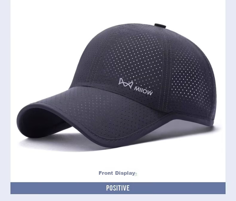 Miiow Men's Summer Baseball Cap Mesh Breathable Duckbill Hat High-End Brand Sunshade Hat Black 5