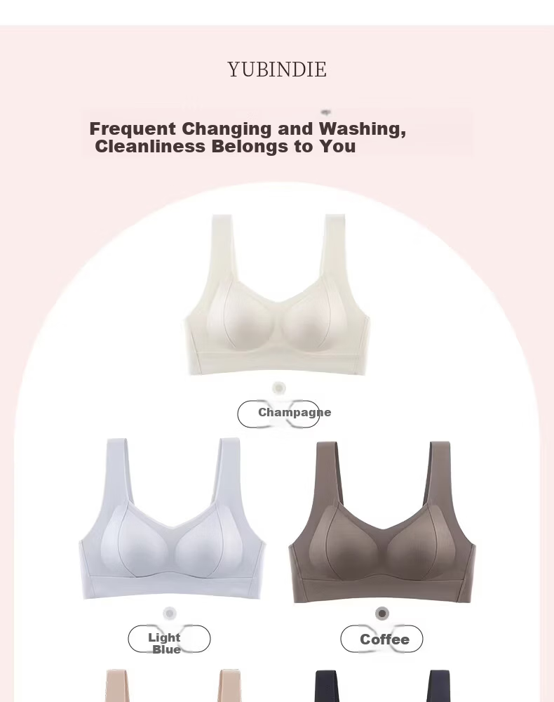 Ordifen Women's Sports Seamless Foundation Small Bust Push-Up Lifting Anti-Sagging Side Breast Gathering Back Support Vest Bra 16