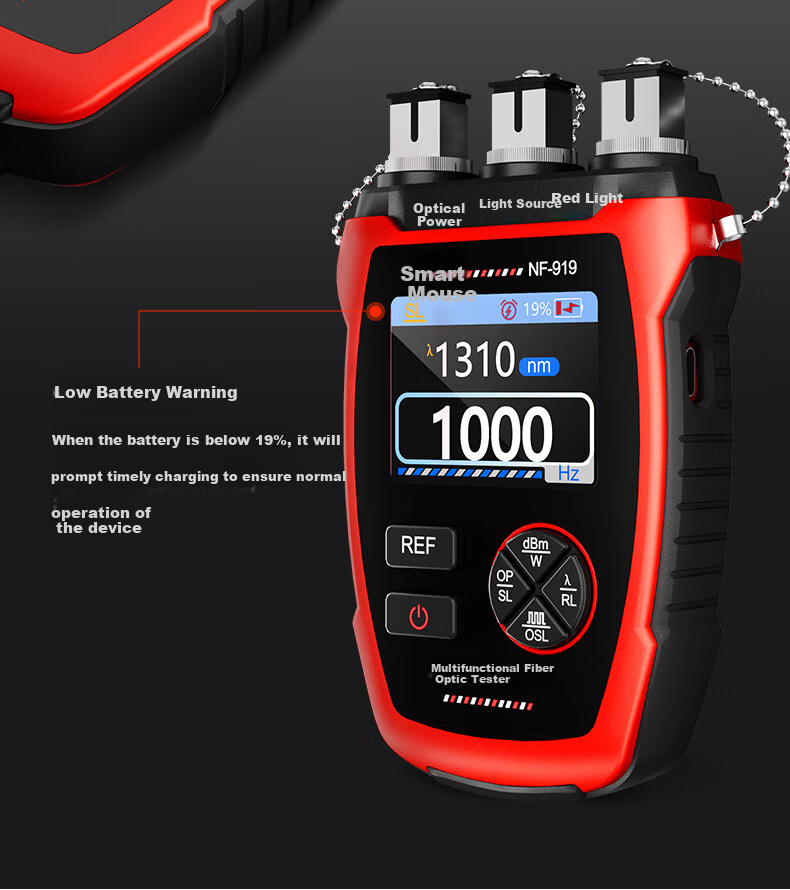 SmartMouse NF-919 Multifunctional Fiber Optic Tester Kit Optical Power Meter Light Source Red Light for Communication and Telecom Networks 12