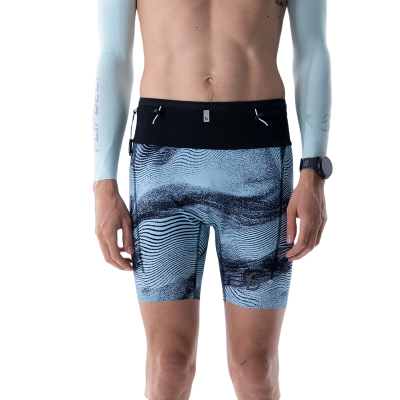 Feibit [Off-Road Kangaroo Pants 4.0] Men's Waist Bag Quick-Dry Pants Hiking Mountaineering Outdoor Training Clothes Flow Pattern XL