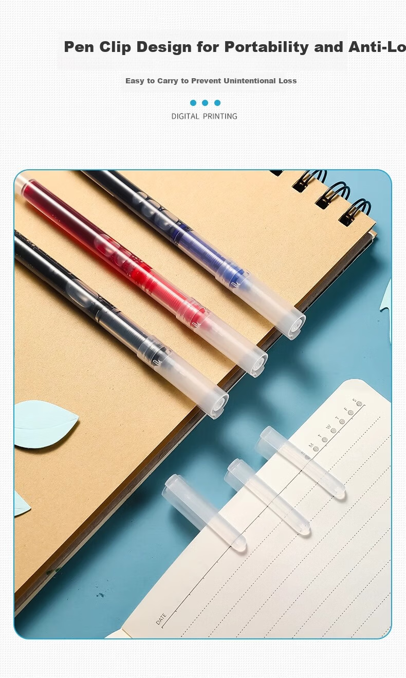 Xiaobaidian Red 0.5mm Neutral Liquid Rollerball Pen Full Needle Tube Red Correction Pen Large Capacity Carbon Ballpoint Pen 40pcs/Barrel RP007 3