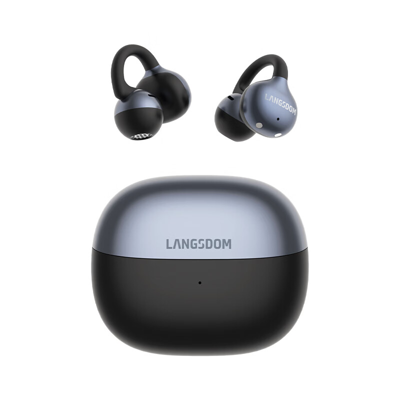 Lanshidun Bluetooth Headphones, Clip-On Air-Bone Conduction Concept, Wireless Open-Style Non-In Sports Running Ear-Hook Style, Online Translation AI Headphones, Suitable for Apple Huawei TS32 1