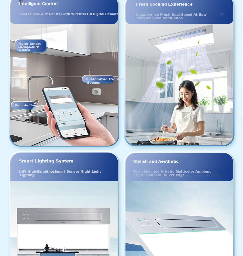 Haier Integrated Cooling Fan Lighting Exhaust Kitchen Smart Cooling Fan Panel Light with Fan [Flagship Model] 5