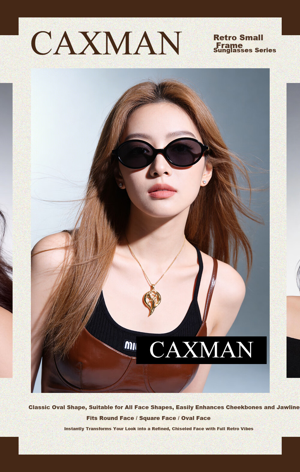 CAXMAN Celebrity Style Retro Oval Small Frame Nerd Style Sunglasses for Men and Women Suitable for Square and Round Faces 1