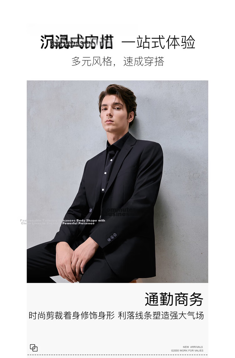 G2000 Antibacterial Multi-Stretch Business Formal Suit for Men Spring Autumn Office Wear 3