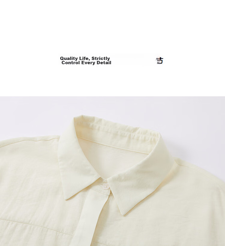 Demana Intellectual Spring Lapel Drop Shoulder Shirt with Drawstring Small Size Women's Top 15