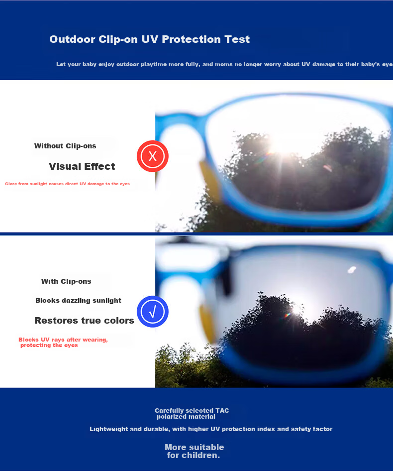 PARIM Kids Clip-On Sunglasses Unisex Lightweight Polarized UV Protection for Students Compatible with Prescription Frames 7