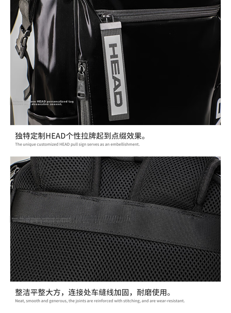 HEAD Badminton Sports Gym Bag Swimming Double Shoulder Backpack Training Bag for Men and Women High School and College Students 27
